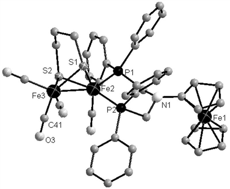 一種含氨基二茂鐵雙膦配體鐵鐵氫化酶模型物及其合成方法和應用