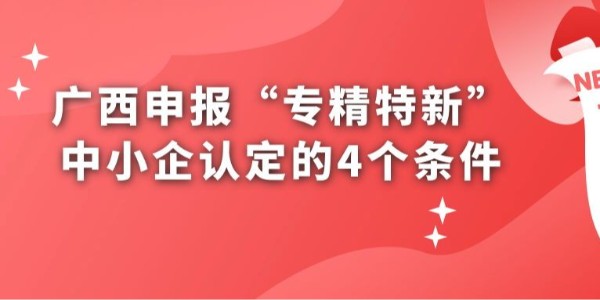 廣西申報“專精特新”中小企認(rèn)定的4個條件