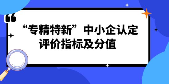 “專精特新”中小企認(rèn)定評價(jià)指標(biāo)及分值