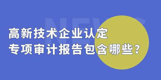 高新技術(shù)企業(yè)認定中，專項審計報告包括哪些？收費標準怎么算？