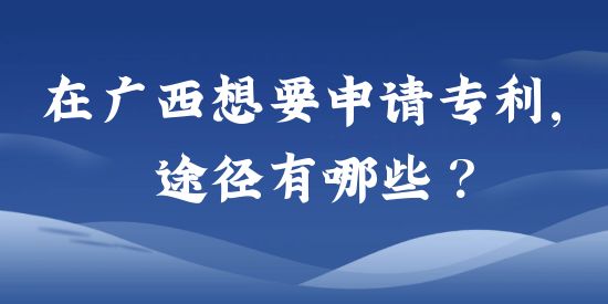 在廣西想要申請專利，途徑有哪些？